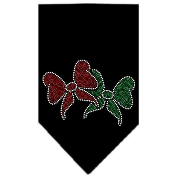 Christmas Bows Rhinestone Bandana Black Large Walmart