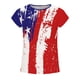 thumbnail image 4 of Blusa informal de manga corta con estampado del Día de la Independencia para mujer Fridja  hjk5236, 4 of 5