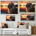 thumbnail image 4 of Designart "Lone Cat At Dusk" Animals Cat Floater Framed Wall Art Living Room, 4 of 5