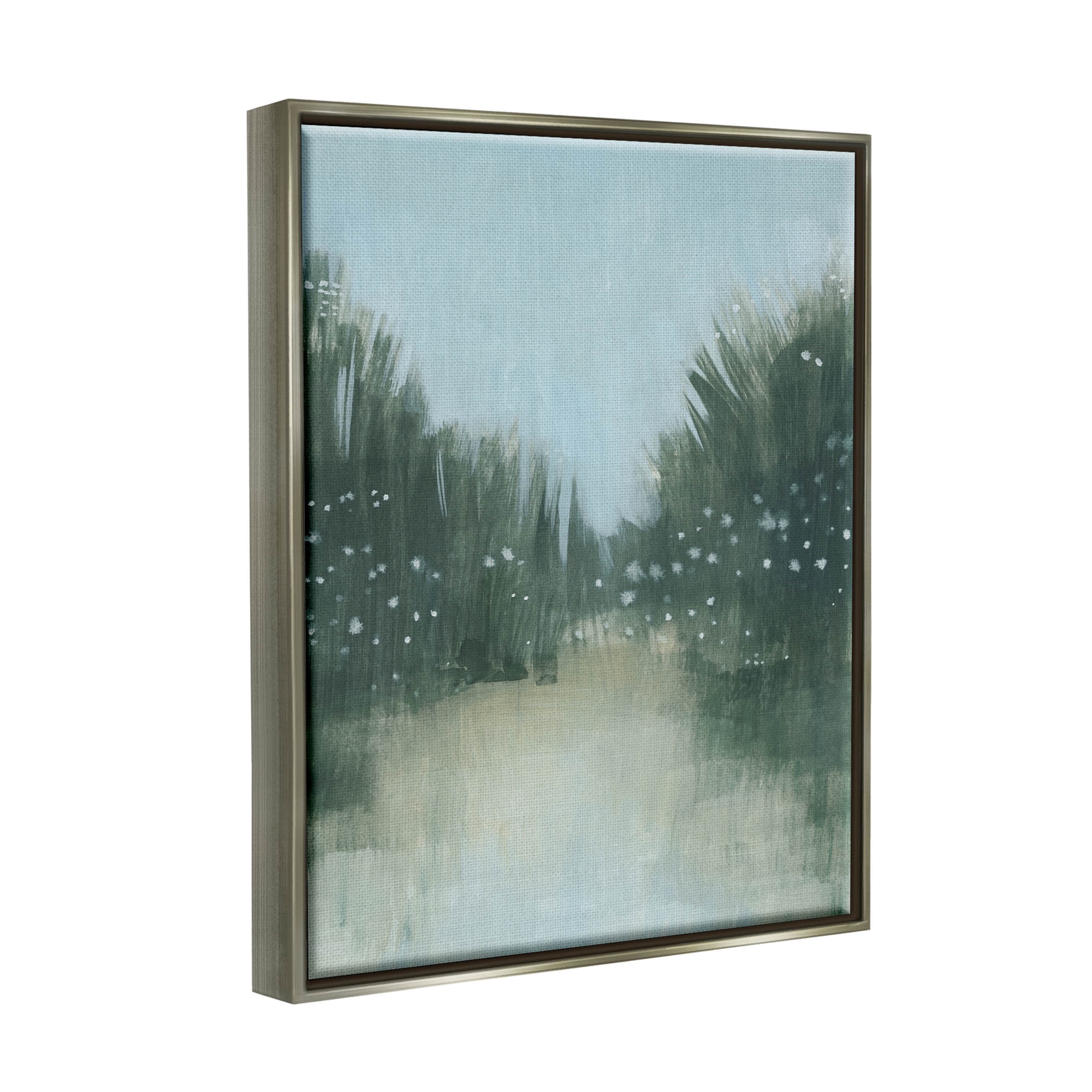 Stupell Industries Brushed Nature Grasses Scene Painting Luster Gray Floating Framed Canvas Print Wall Art, Design by Grace Popp