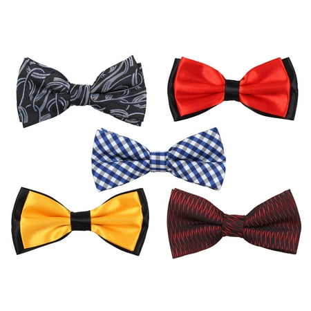 - Mens Tuxedo Adjustable Neck Bowtie Bow Tie 5pc Mixed Lot
