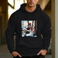 thumbnail image 5 of Men's 330g 100% Cotton Terry Dropped Shoulder Hoodie-Cartoon Santa Claus Pattern, 5 of 17