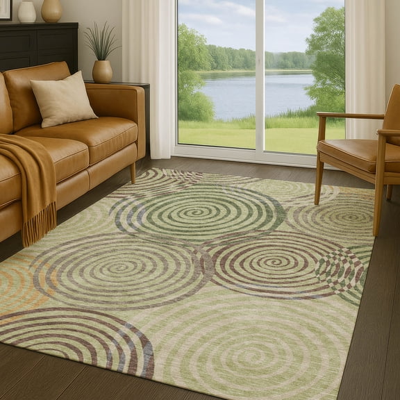 Addison Rugs Chantille Indoor/Outdoor Transitional Geometric Aloe Machine Washable Rectangle Rug, 10' x 14'