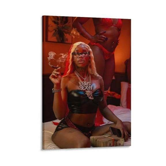Sexyy Red RAPPER Art Poster Wall Art Picture Painting Poster Canvas Print Posters Artworks Bedroom Living Room Decor 12x18inch(30x45cm)