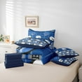 thumbnail image 6 of Feelyou Est Baseball Sleep Bedding Comforter Set 7 Pieces for Teens, Modern Ball Gaming Full Bedding Set, Vintage Blue Plaid Reversible Fitted Sheet Flat Sheet, Super Cozy Room Decor, 6 of 8