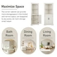 thumbnail image 5 of CQSXDA Stylish Tall Corner Cabinet with Doors in Wood Grain Finish for Living Room, Bathroom, Dining Room or Kitchen, Black, 5 of 16
