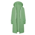 thumbnail image 5 of qolati Women's Casual Zip Up Hoodies Fall Winter Long Length Hooded Cardigan Pockets Long Sleeve Drawstring Hoodie Dress Oversized Sweatshirt Coats, 5 of 6