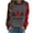 Gray, variant on Erwazi Womens Christmas Printed Color Block Long Sleeve T-Shirts Casual Crew Neck Shirt Top