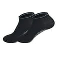 thumbnail image 3 of Women's Non Slip Socks No Show Socks Womens Cushioned Low Cut Athletic Hidden Liner for Sneakers Ankle Invisible Running Socks Fitness Exercise Thin Breathable Strap Socks Black One Size, 3 of 3