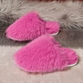 thumbnail image 6 of Juosiy Women's Faux Furry Slippers Flat Cute Fluffy Bedroom Indoor Outdoor Long Hair Slip on Slide Shoes, 6 of 9