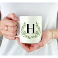 thumbnail image 3 of Koyal Wholesale Ceramic Coffee Mug, Garden Green Monogram Initial Letter H, 3 of 5