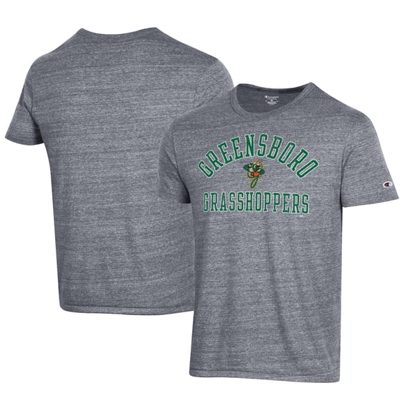Men's Champion Gray Greensboro Grasshoppers Ultimate Tri-Blend T-Shirt