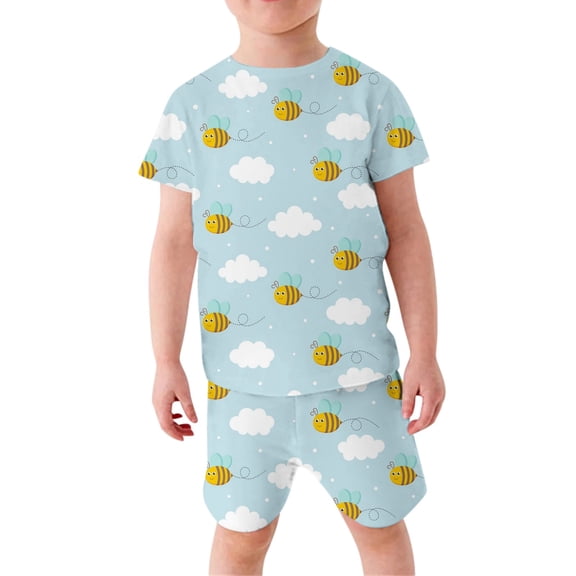 Outfits for Girls Kids Boys Cute Graphic Short Sleeve T Shirt Top And Shorts Pants Girls' Clothing Sets