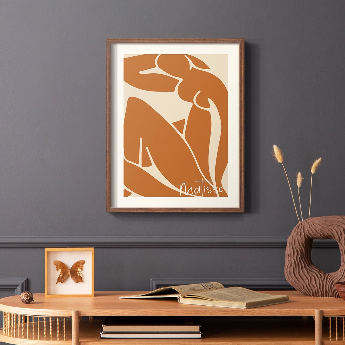 Matisse CCCII in Brown Solid Wood 11 x 14 Framed Print