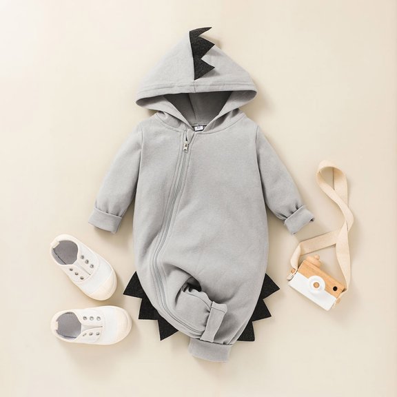 Vedolay Boy's Bodysuits Boys Romper Stretchy Long Jumpsuit with Pockets for Kids Fall Outfits Fashion Clothes Casual,Gray 6-9 Months