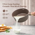 Quart Ceramic Nonstick Saucepan with Lid, Small Sauce Pot with Pour