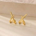 thumbnail image 3 of NICKSUN 18K Gold Plated Statement Stud Earrings for Women, Trendy Dainty Geometric Intersection Stud Earrings Fashion Jewelry Gift, 3 of 10