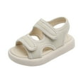 thumbnail image 1 of MIASHUI Girls Summer Sandals Comfortable Lightweight Outdoor Mesh Open Toe Shoes,Beige,7-8 Years, 1 of 7