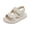 AB339 Beige, variant on Sandals For Girls Solid Color Open Toe Soft Soles Flat Sandals Comfortable Soft Little Kids Summer Holiday Play Street Wear Shoes Black Size 5-5.5 Years