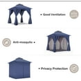 thumbnail image 2 of LAUSAINT HOME 8'x8' Outdoor Patio Gazebo, Double Roof Metal Frame with Mosquito Nettings, Privacy Screens and Anchoring Kit, Navy Blue, 2 of 9