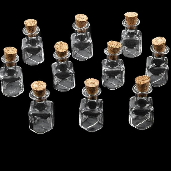 Masteelf Creative Glass Wishing Bottles with Cork for Decoration Transparent and 20 Pieces Small Size
