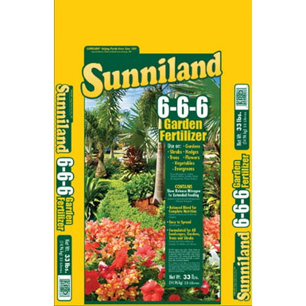 Sunniland 6-6-6 Lawn Fertilizer, 33 Lb. - Walmart.com - Walmart.com