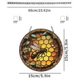 thumbnail image 3 of Mountain Wilderness Stained Glass Jigsaw Puzzle Suncatcher, Round Acrylic Window Hanging Decor, Unique Shape 126 Pieces Flower Butterfly Nature Puzzle with Chain, 3 of 9
