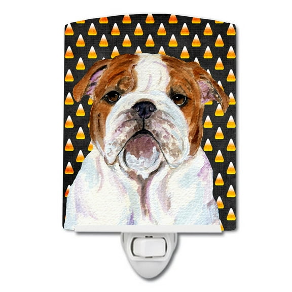 Bulldog English Halloween Portrait Ceramic Night Light