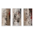 thumbnail image 2 of Designart "Fading Passion Retro Beige and Red Abstract II" Abstract Painting Framed Wall Art Set Of 3 - Red Modern Frame Gallery Wall Set For Home Decor, 2 of 6