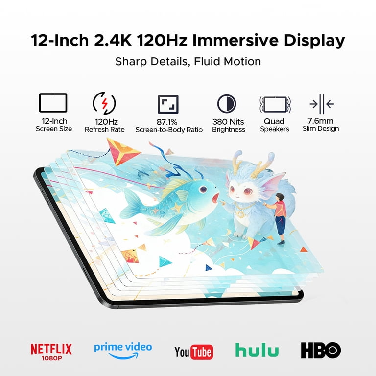POCKAM P12 Pro Android 16 Tablets with Gemini AI,12 inch Tablet