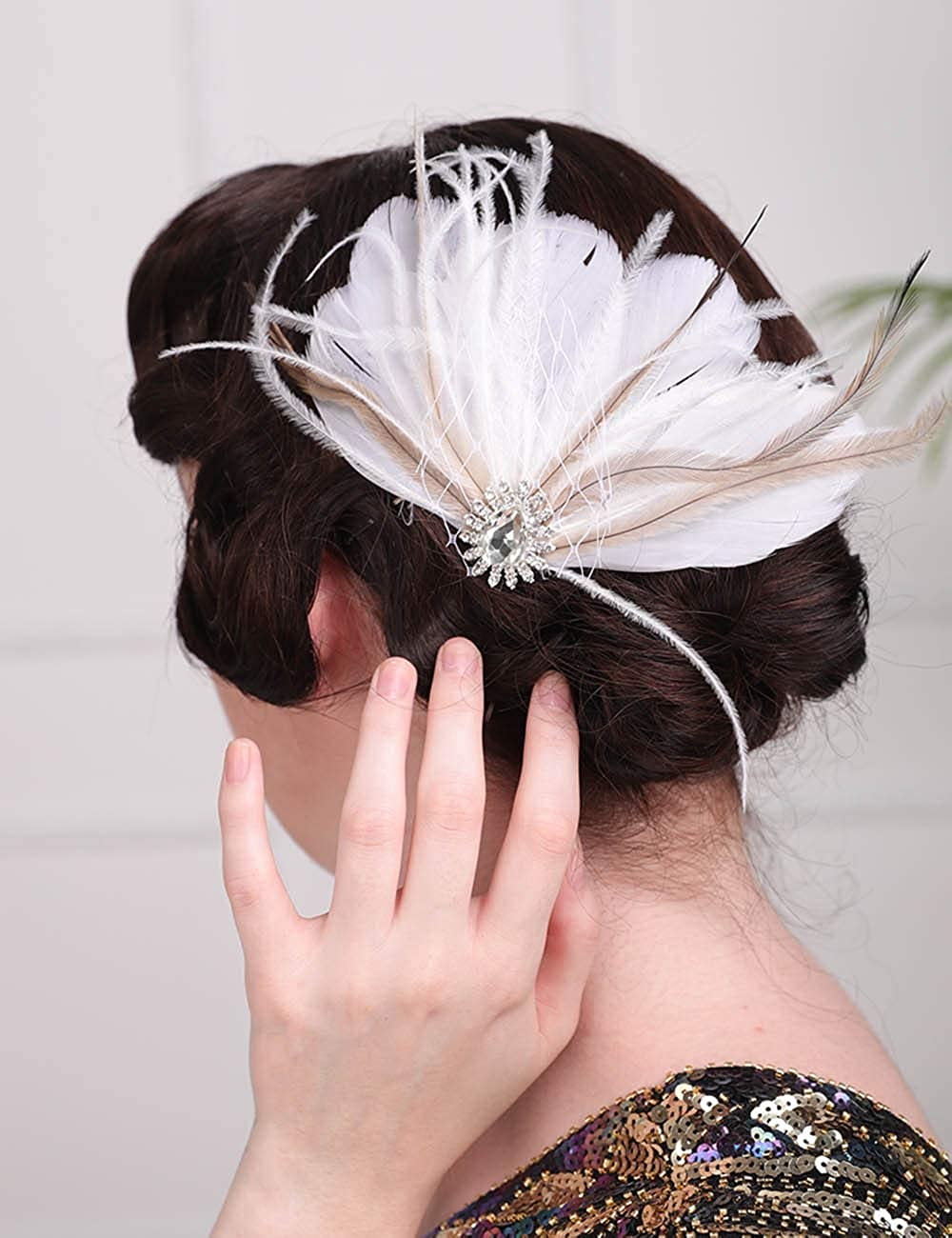 White Feather Hair Clip 
