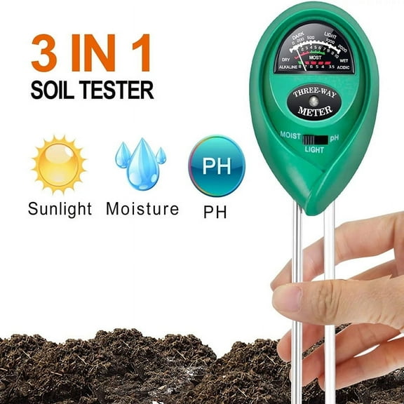 Soil Tester, Soil Moisture Meter, 3-in-1 Plant Tester, Soil Moisture Meter and Soil pH Tester for Plant Soil, Garden, Farm, Lawn