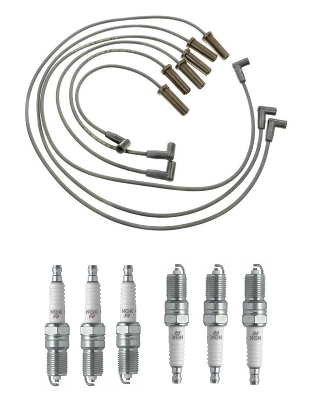 Set of 3 ISA Ignition Coils, 6 Spark Plugs and Wireset Compatible with 1996-2005 Pontiac Bonneville 3.8L Replacement for DR39  3144