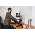 thumbnail image 5 of Rocelco 38" Large Height Adjustable Standing Desk Converter - Quick Sit Stand Up Dual Monitor Riser - Gas Spring Assist Computer Workstation - Retractable Keyboard Tray - Black (R DADRB-38), 5 of 5
