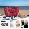 thumbnail image 4 of Goofa Abstract Red Marble Print Beach Bags Waterproof Beach Tote Bag Zipper Sandproof Swim Pool Bag Large Tote Beach Vacation Travel, 4 of 6