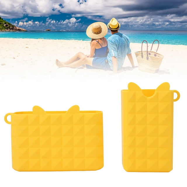Tenedor del Teléfono del Silicón, Bolso Ligero Multiusos del Almacenamiento Con El Diseño Transparente para el Bolso de la Playa
