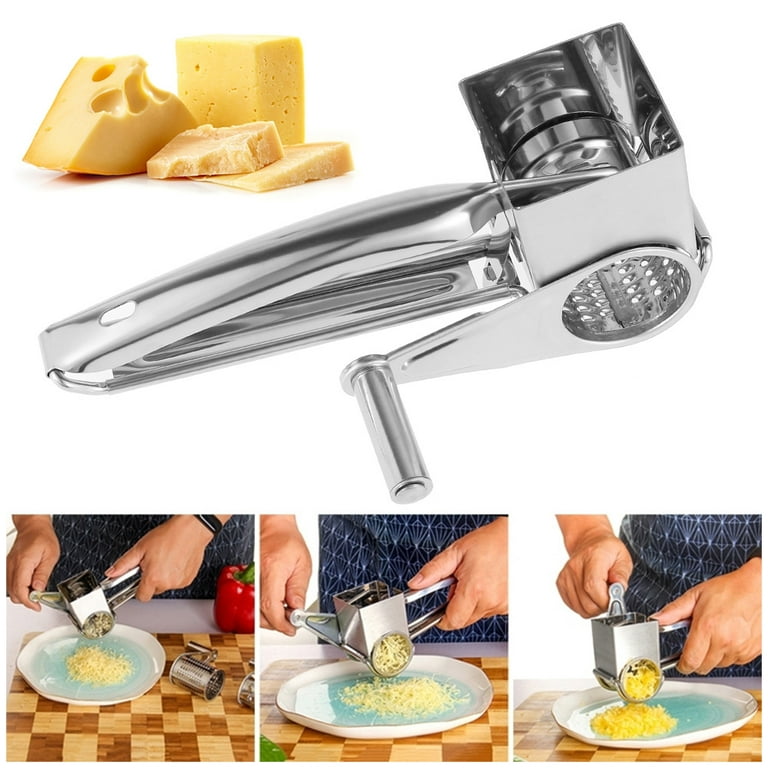 ODOMY 5 in1 Cheese Grater Manual Hand Crank Stainless Steel for