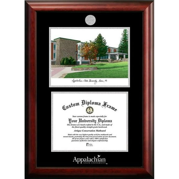 Campus Images NC998LSED-1185 11 x 8.5 in. Appalachian State University Silver Embossed Diploma Frame with Lithograph