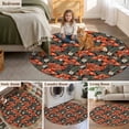 thumbnail image 5 of Round Rugs 3.3Ft, Red Flower Round Area Rug Washable Indoor Throw Carpet, Spring Floral Summer Botanical Farmhouse Soft Non Slip Circle Rug for Laundry Room Patio Home Decor Aesthetic, 5 of 8