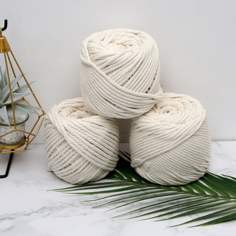 Macrame Cord 6mm Natural Macrame Cotton Rope Soft Cotton Cord Craft  Knitting Braiding Thread 
