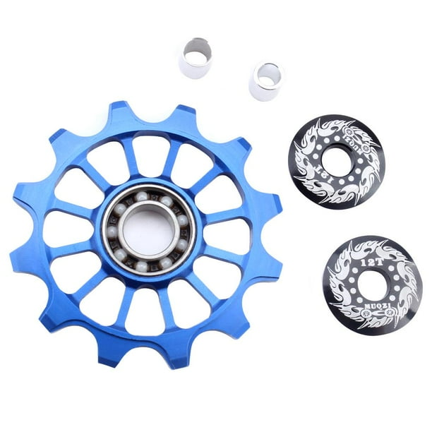 Ceramic Rear Derailleur Bearing Jockey Wheel BMX Washer 12T Blue