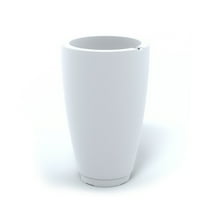 Mayne Caprio 16" x 16" x 26" Round White Tall Self-Watering Polyethylene Planter