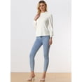 thumbnail image 4 of Blusa de Negocios con Volantes para Mujer de Manga Larga Camisa de Oficina blanco L, 4 of 6