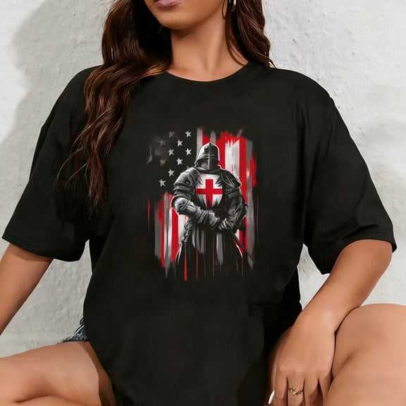 100% Cotton Unisex Knight Templar Christian Warrior Of God Crusader Gift T-Shirt