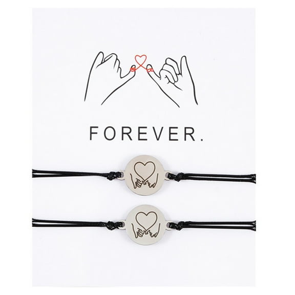 ZPAQI 2Pieces Handmade BFF Bracelet Wristband for Best Friend Couple Family Women Teen