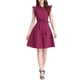 thumbnail image 1 of Vestido de camisa para mujer Inspire Chic con mangas cortas, cuello de punta, cinturón en la cintura, botones, vestido medio, talla S, fucsia, 1 of 6