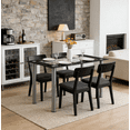 thumbnail image 4 of Ktaxon Modern Dining Table for 4, 43" Glass Kitchen Table Tempered Glass Dining Room Table, Rectangle Dinner Table for Home, Living Room, Black, 4 of 8