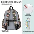 thumbnail image 5 of Mushroom and Fairy Black Pattern Backpack for School, Cute School Bag with Adjustable Shoulder Straps and Padded Back, 13.4"x11"x4.7", 5 of 5