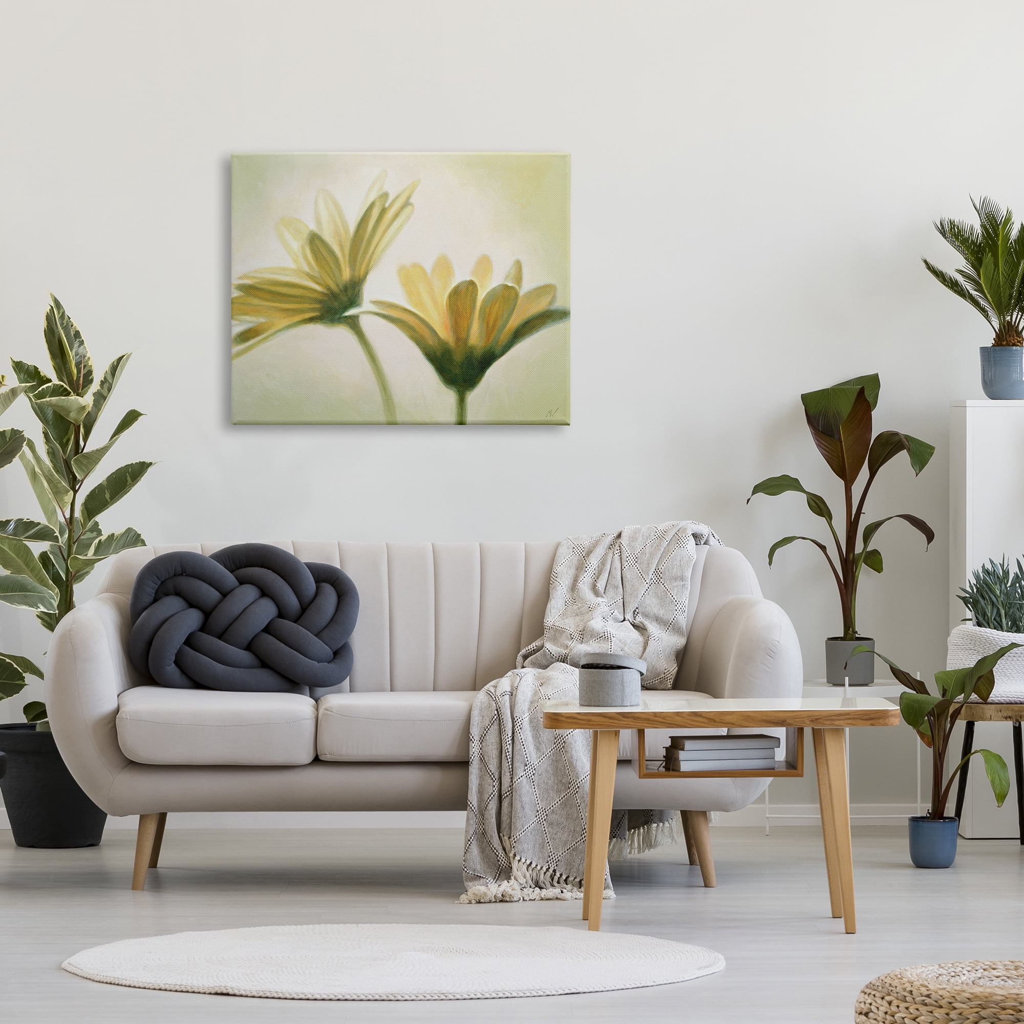 Stupell Industries Two Daisies Painting Botanical & Floral Painting Gallery Wrapped Canvas Art Print Wall Art, 40 x 30