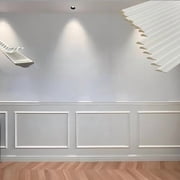 4 Set Peel and Stick Wall Molding Kit, Pre-Cut Mitered Picture Frame Molding for Wall (16" x 24"), DIY Wainscoting Wall Trim, Paintable Rigid PS Trim, 4 Panels, White
